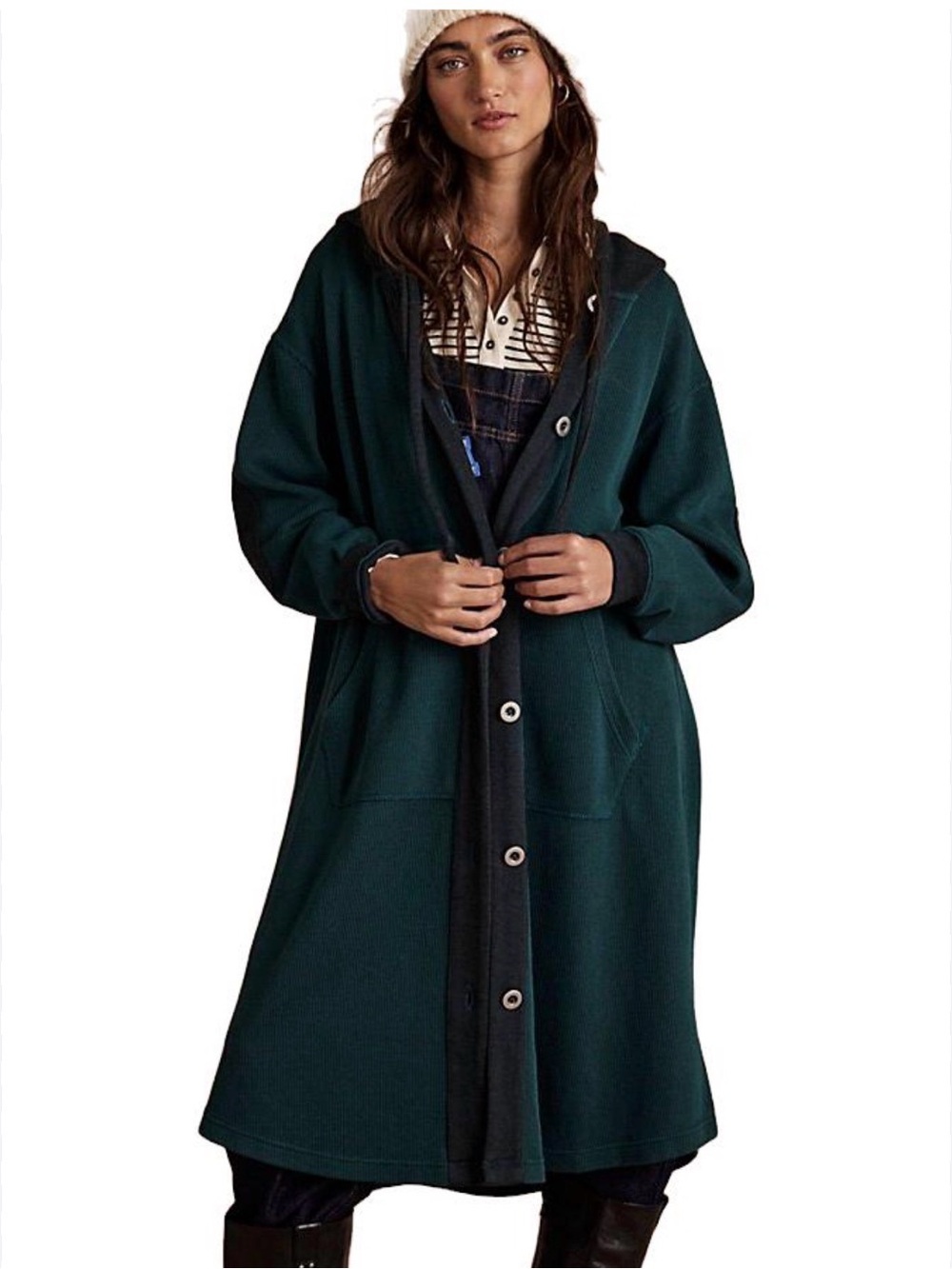 Free People Tomorrows Sweatshirt Cardigan in Rainforest